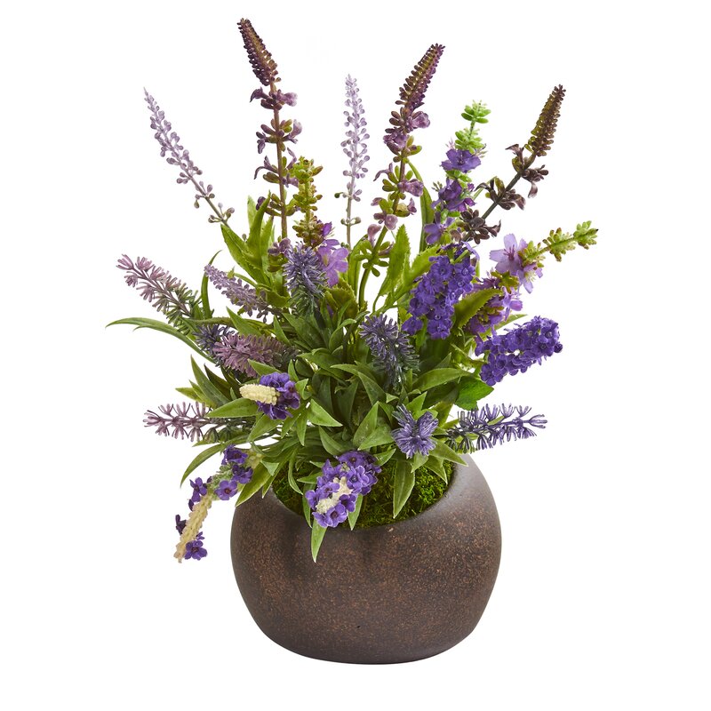 One Allium Way® Artificial Lavender Floral Arrangement in